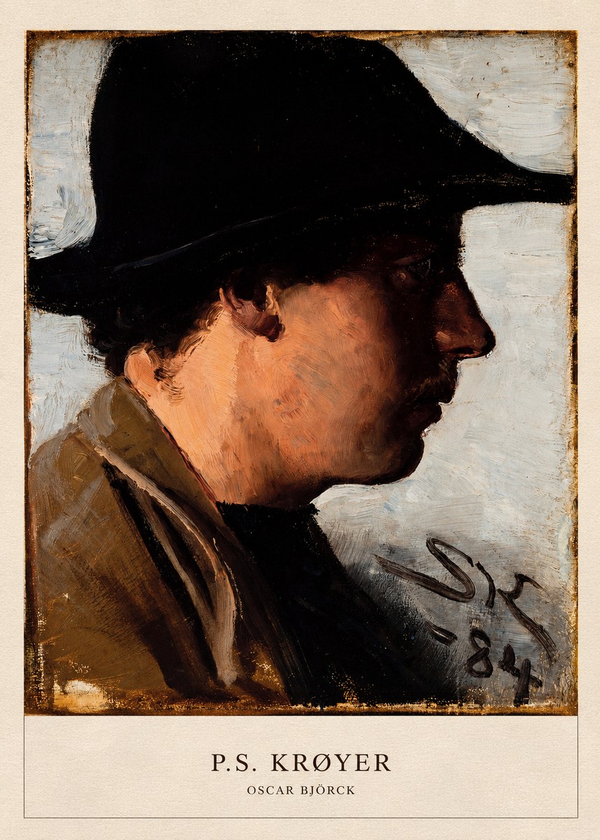 P.S. Krøyer Portrait of Oscar Björck No5 - Poster