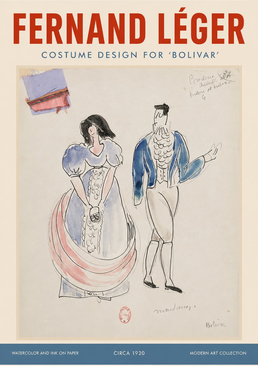 Fernand Léger Costume Design for 'Bolivar' No2 - Poster