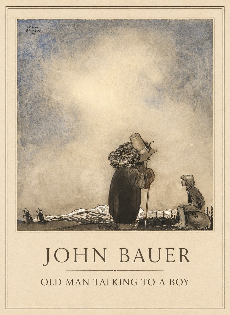 John Bauer Old Man Talking to a Boy No1 - Poster