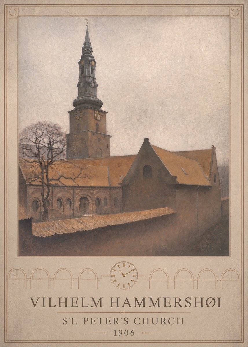 Vilhelm Hammershøi St. Peter's Church No6 - Poster