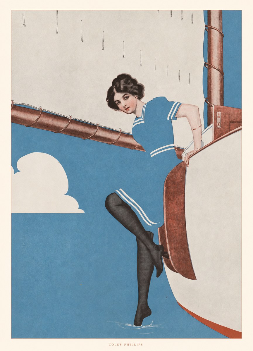 Coles Phillips Woman on a Yacht No5 - Poster