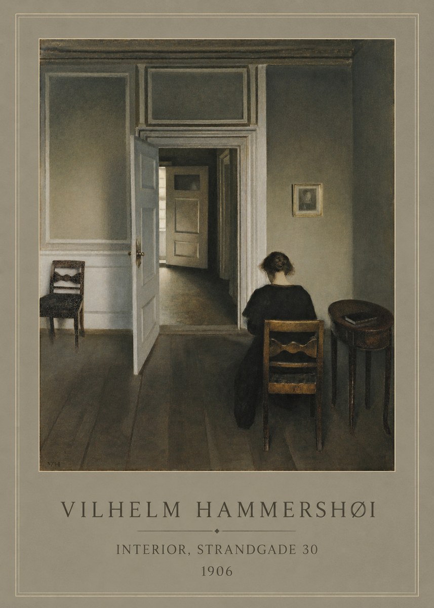 Vilhelm Hammershøi Interior, Strandgade 30 II No1 - Poster
