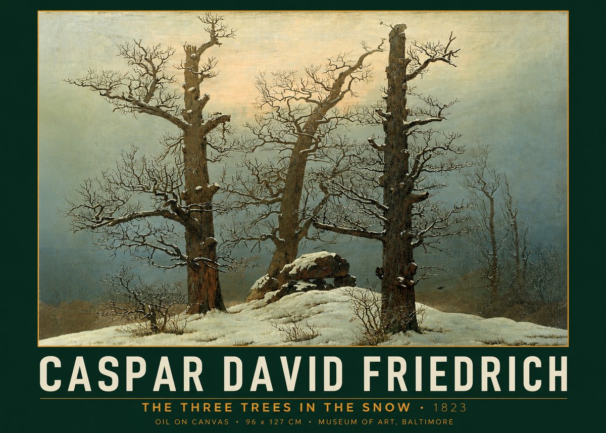 Caspar David Friedrich The Three Trees in the Snow No2 - Poster