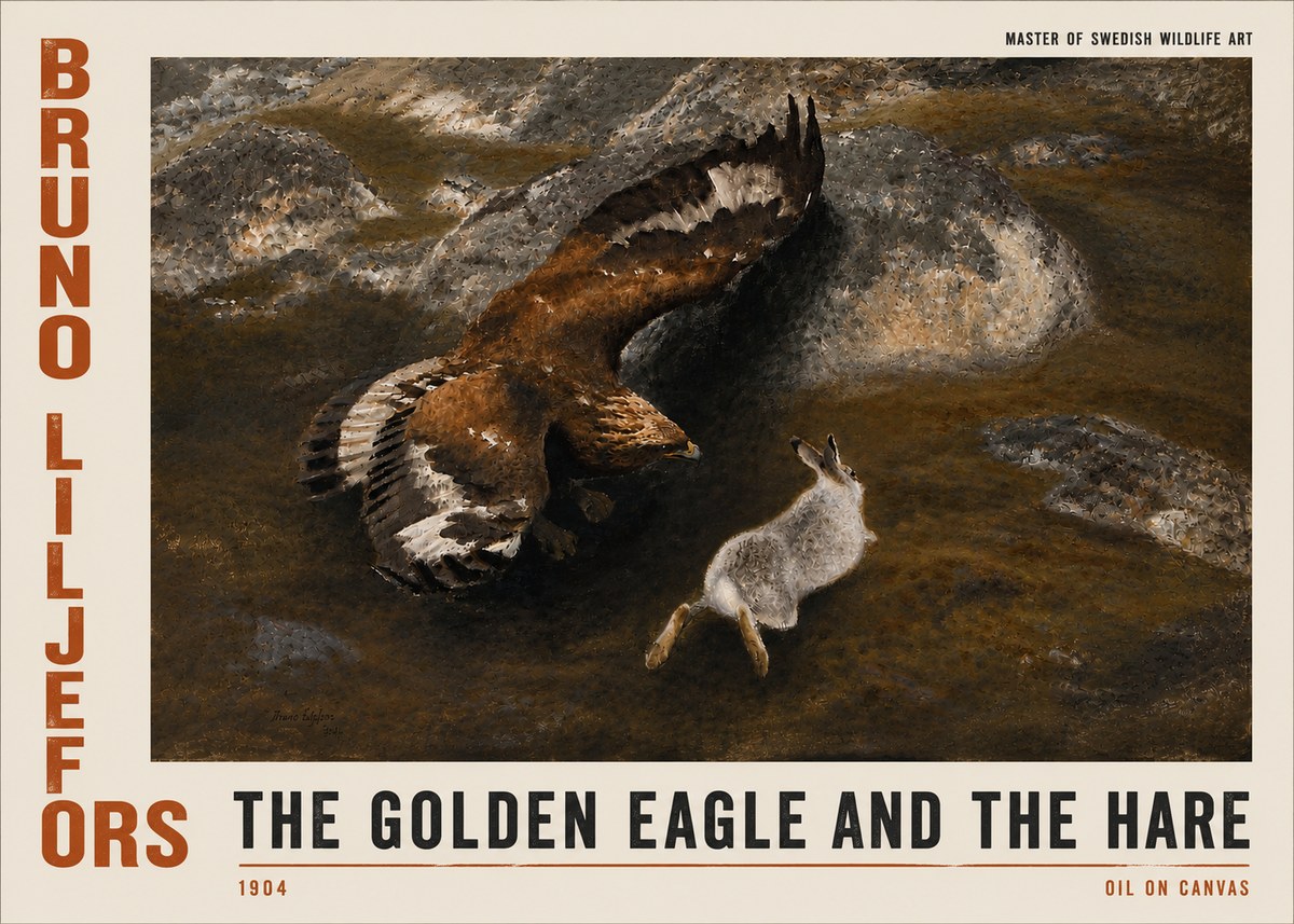 Bruno Liljefors The Golden Eagle and the Hare, 1904 No4 - Poster