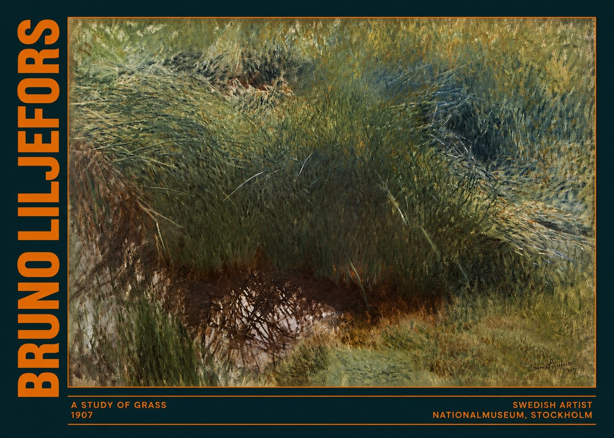 Bruno Liljefors A Study of Grass No2 - Poster