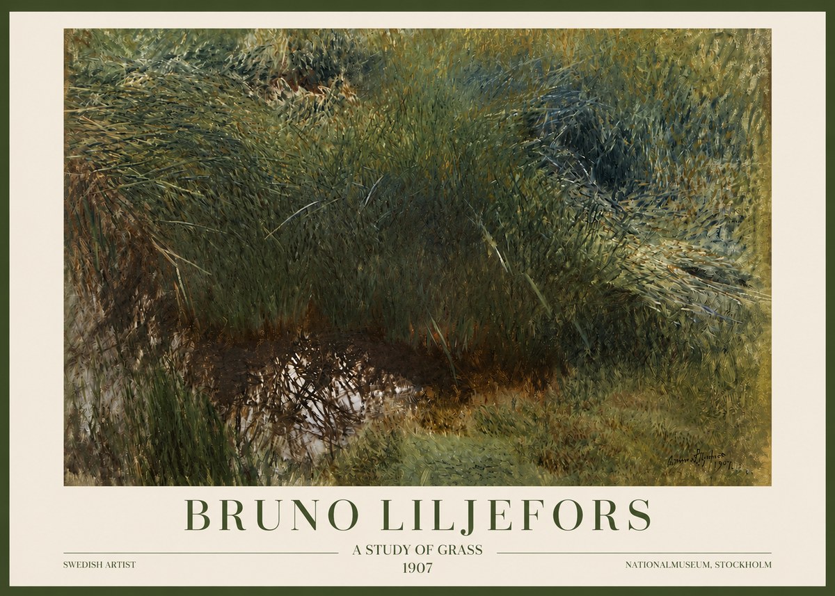 Bruno Liljefors A Study of Grass No3 - Poster