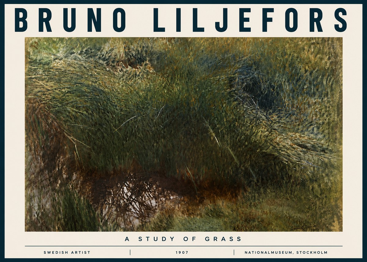 Bruno Liljefors A Study of Grass No4 - Poster