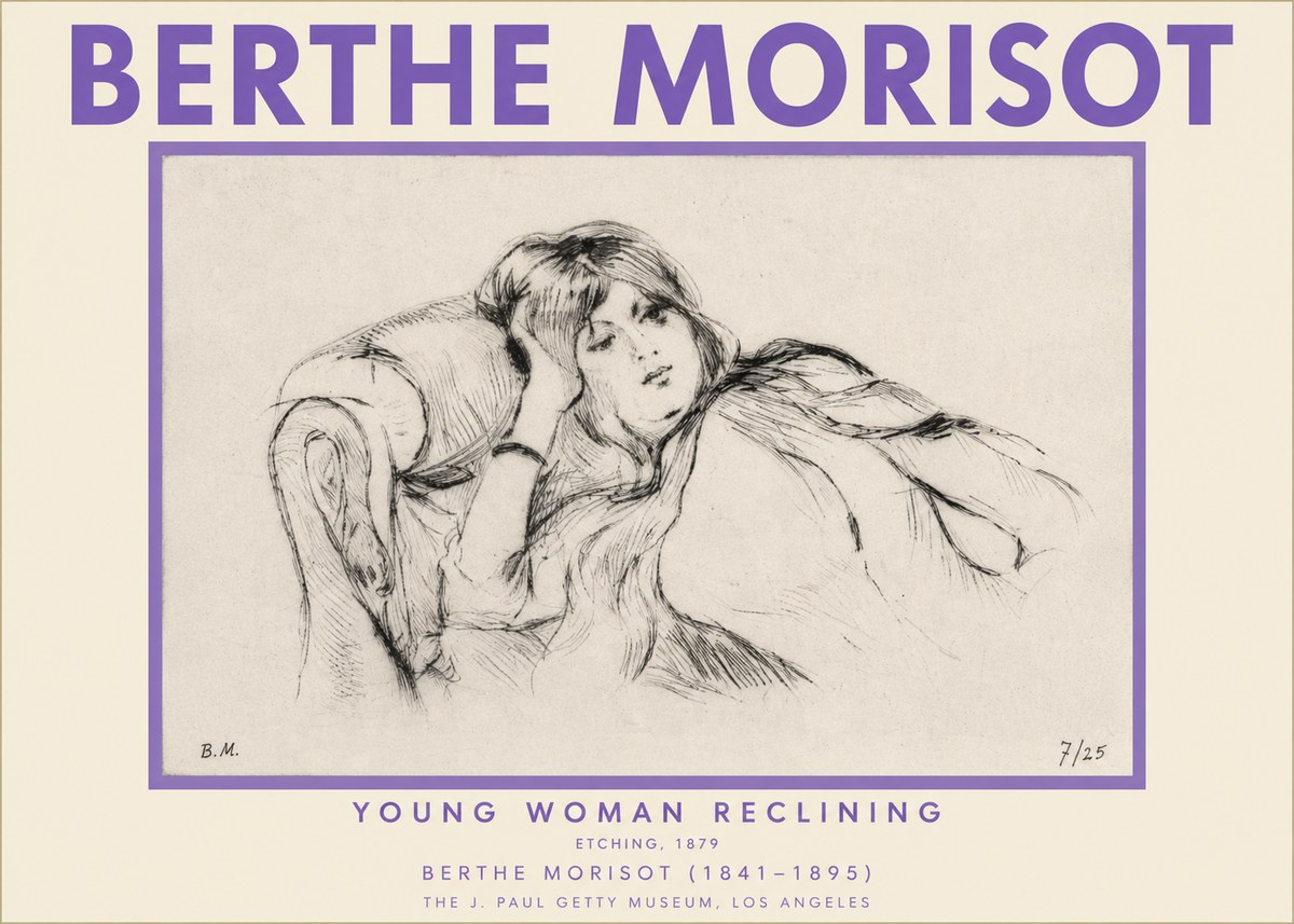 Berthe Morisot Young Woman Reclining I No2 - Poster