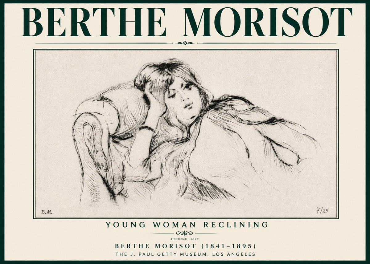 Berthe Morisot Young Woman Reclining I No6 - Poster