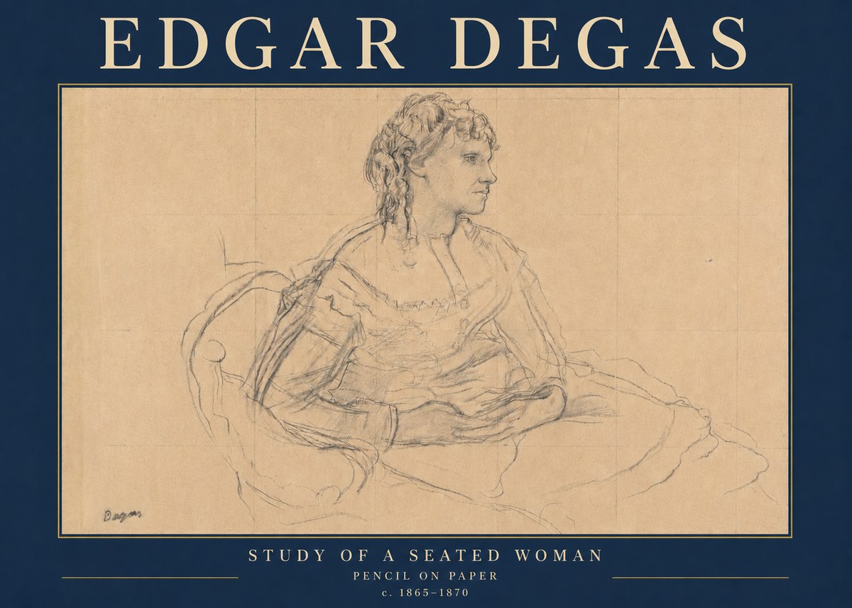 Edgar Degas Study of a Seated Woman No4 - Poster