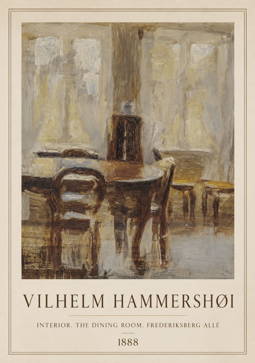 Vilhelm Hammershøi Interior. the Dining Room. Frederiksberg Allé No1 - Poster