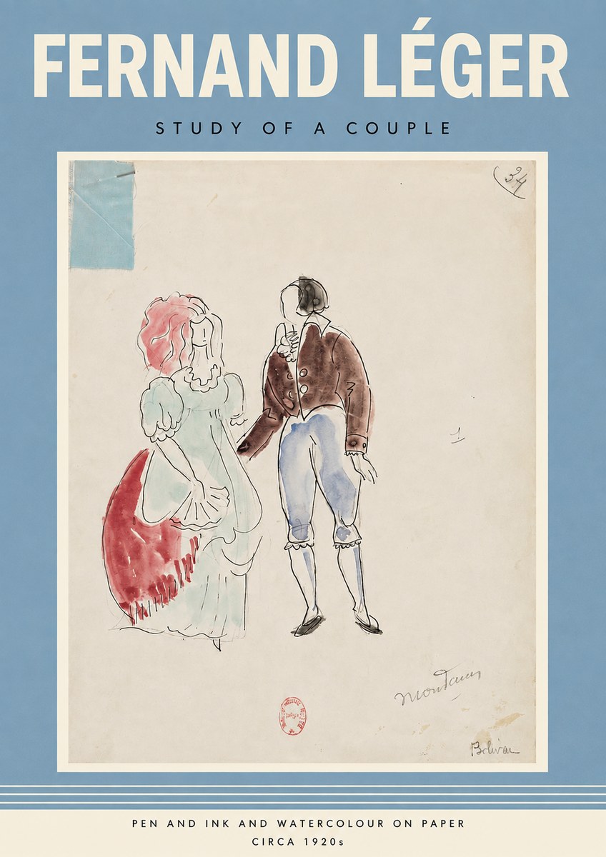 Fernand Léger Study of a Couple No3 - Poster