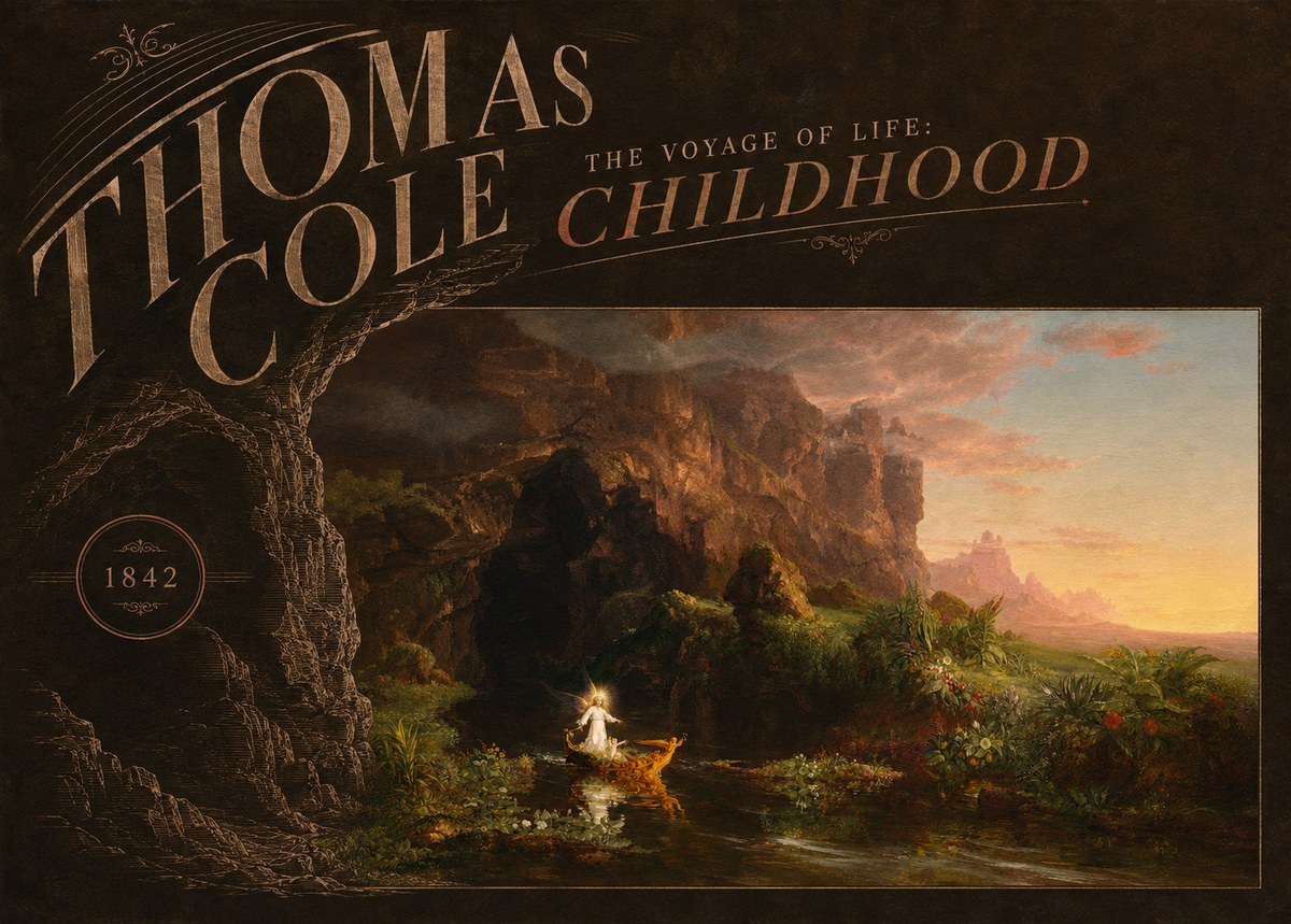 Thomas Cole The Voyage of Life: Childhood III No4 - Poster