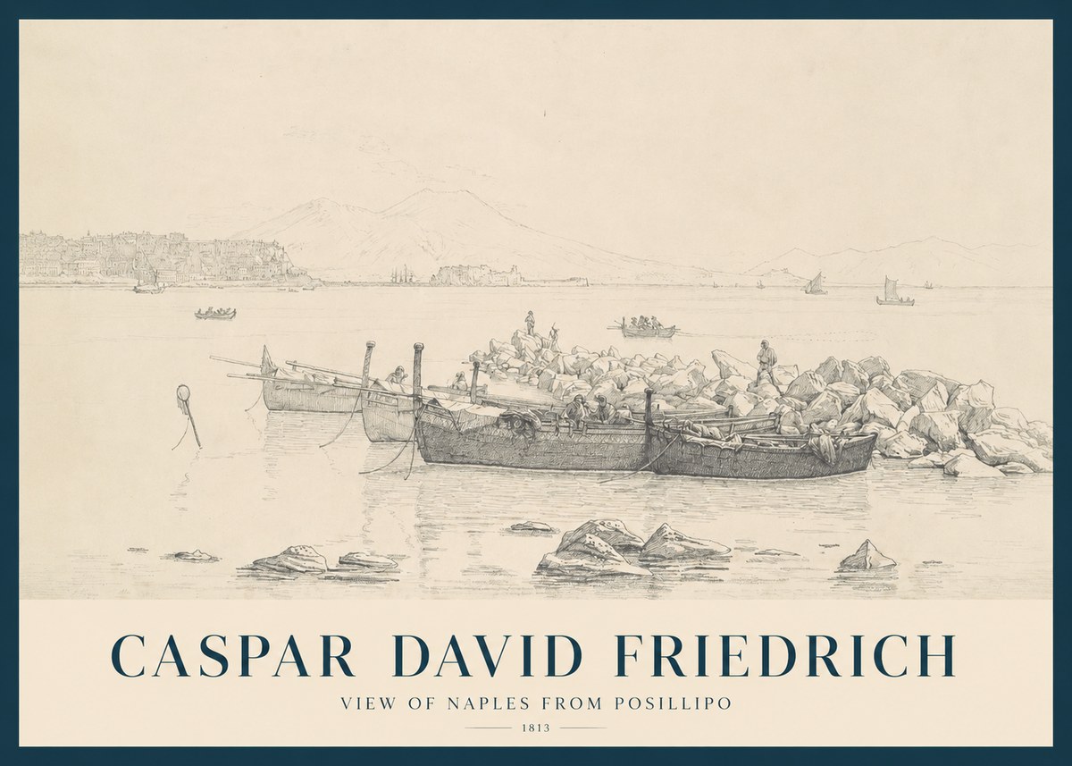 Caspar David Friedrich View of Naples from Posillipo No1 - Poster