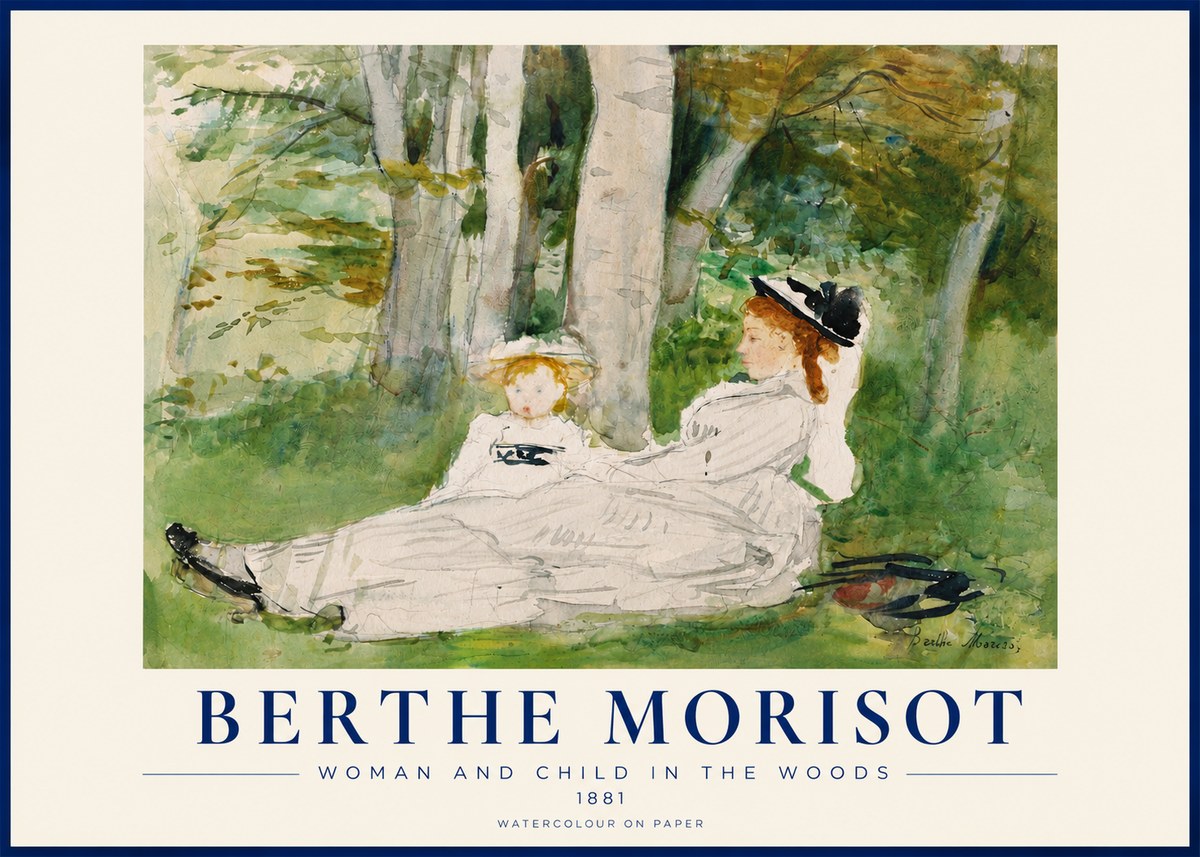 Berthe Morisot Woman and Child in the Woods No3 - Poster