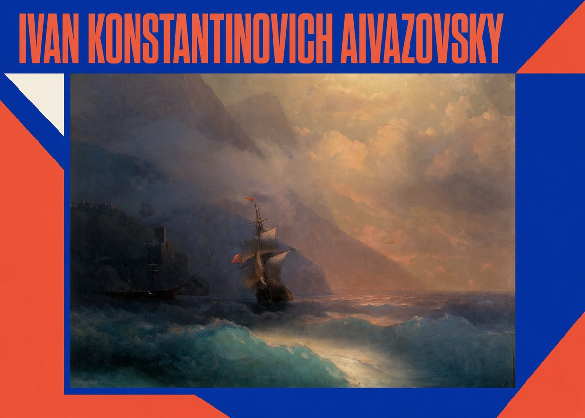 Ivan Konstantinovich Aivazovsky Storm at Sea No2 - Poster