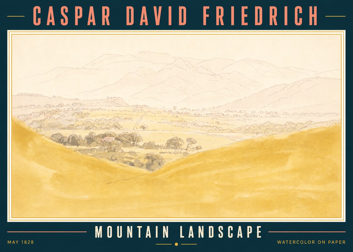 Caspar David Friedrich Mountain Landscape No5 - Poster