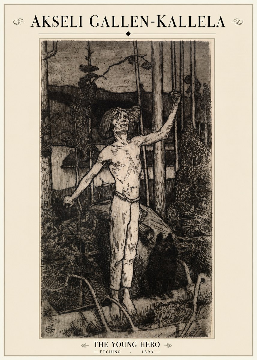 Akseli Gallen-Kallela The Young Hero No1 - Poster