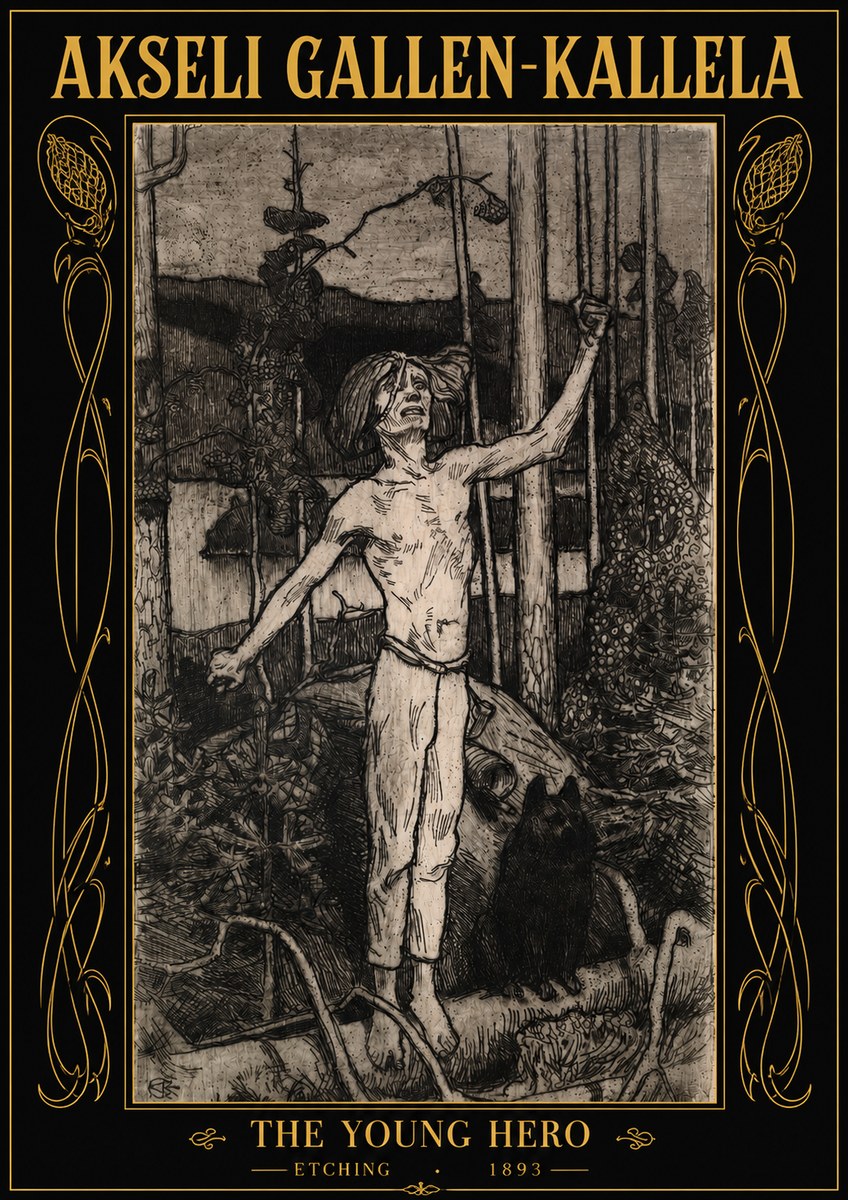 Akseli Gallen-Kallela The Young Hero No2 - Poster