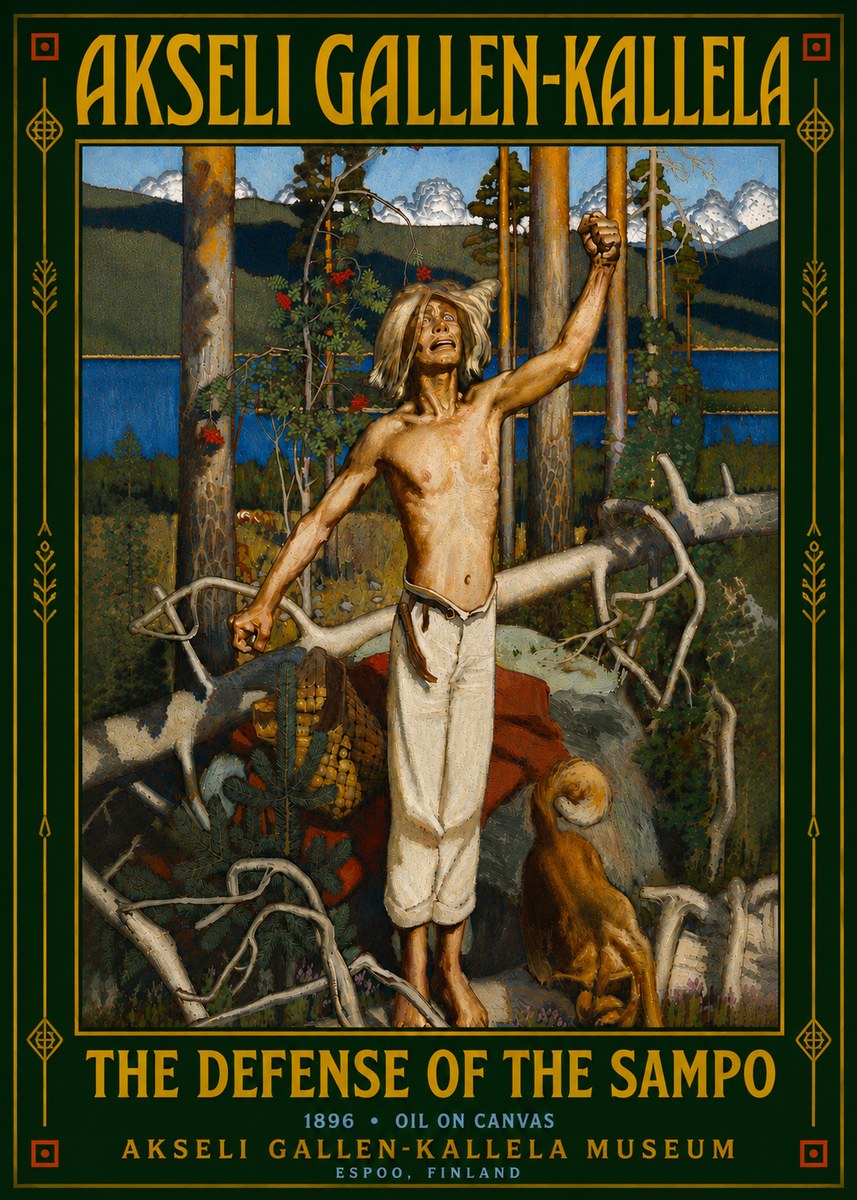 Akseli Gallen-Kallela The Defense of the Sampo No6 - Poster