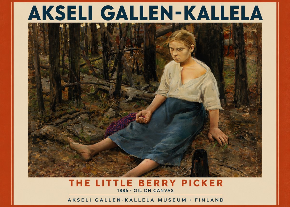 Akseli Gallen-Kallela The Little Berry Picker No2 - Poster
