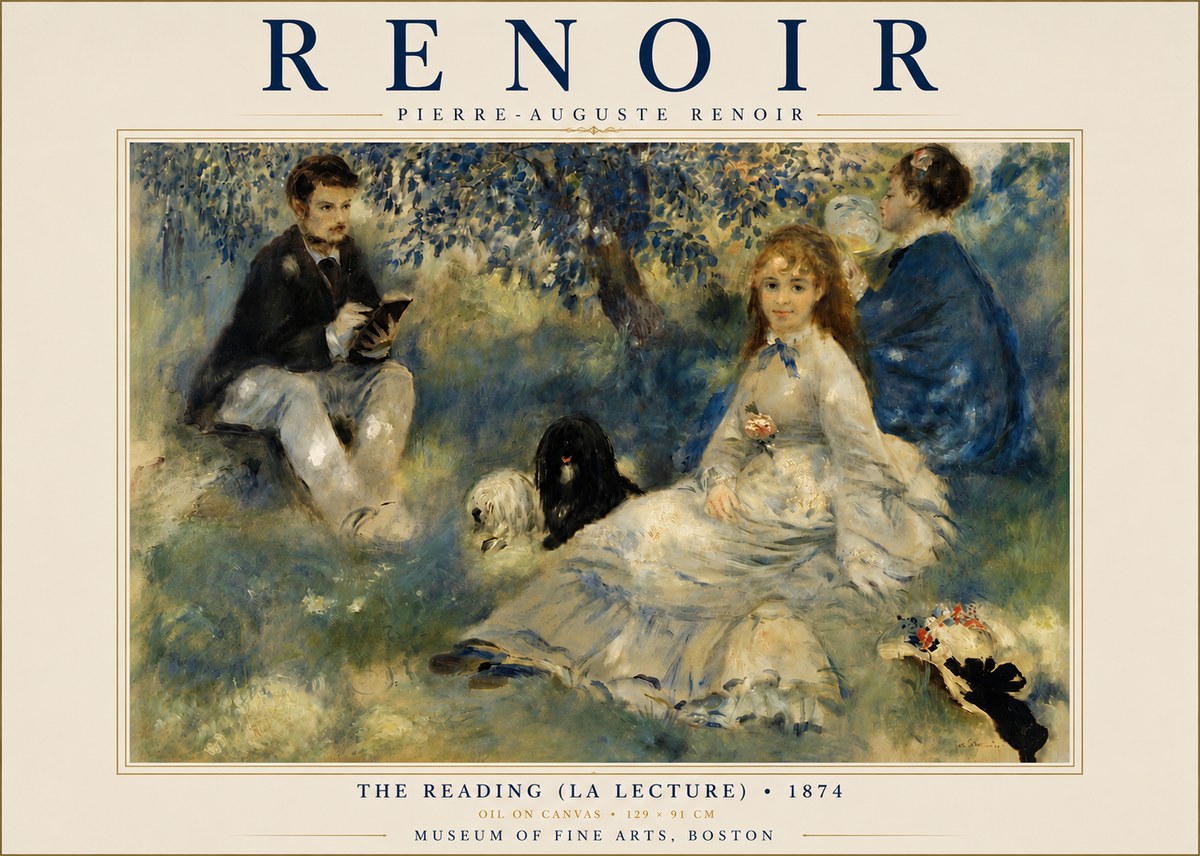 Renoir The Reading (La Lecture) No4 - Poster
