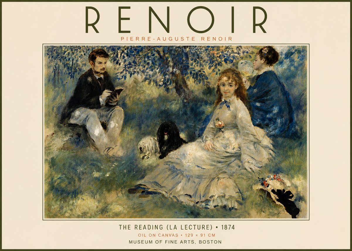 Renoir The Reading (La Lecture) No6 - Poster