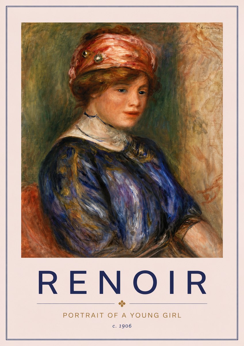 Renoir Portrait of a Young Girl II No6 - Poster