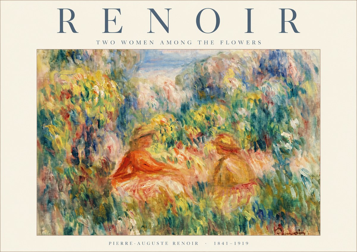 Renoir Two Women Among the Flowers No1 - Poster