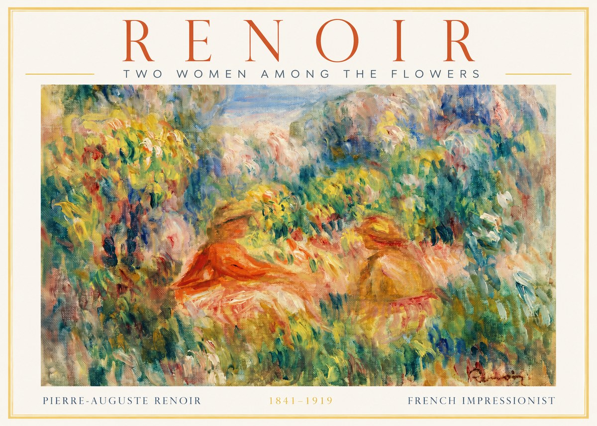 Renoir Two Women Among the Flowers No2 - Poster