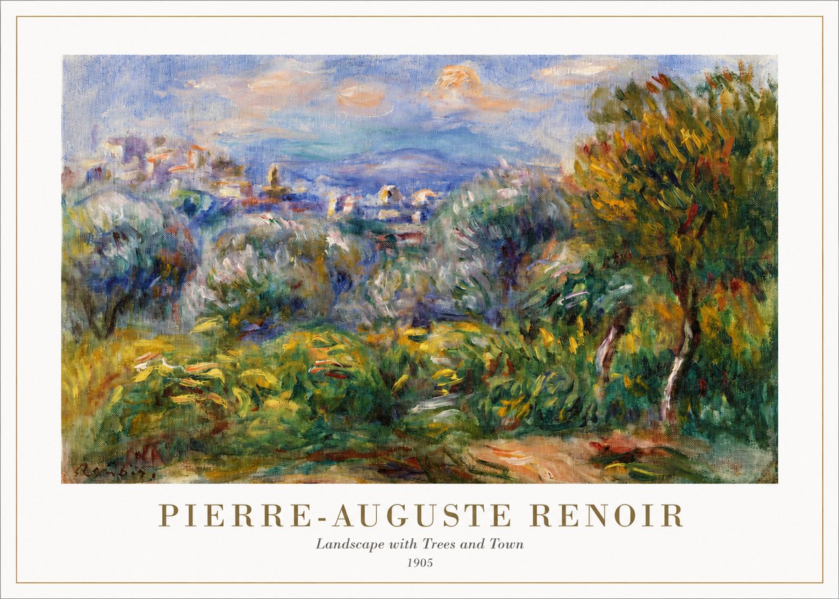 Renoir Landscape with Trees and Town No1 - Poster