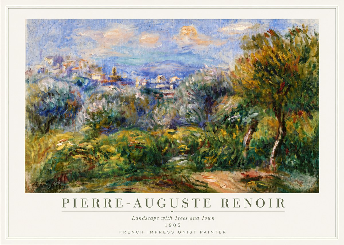 Renoir Landscape with Trees and Town No6 - Poster