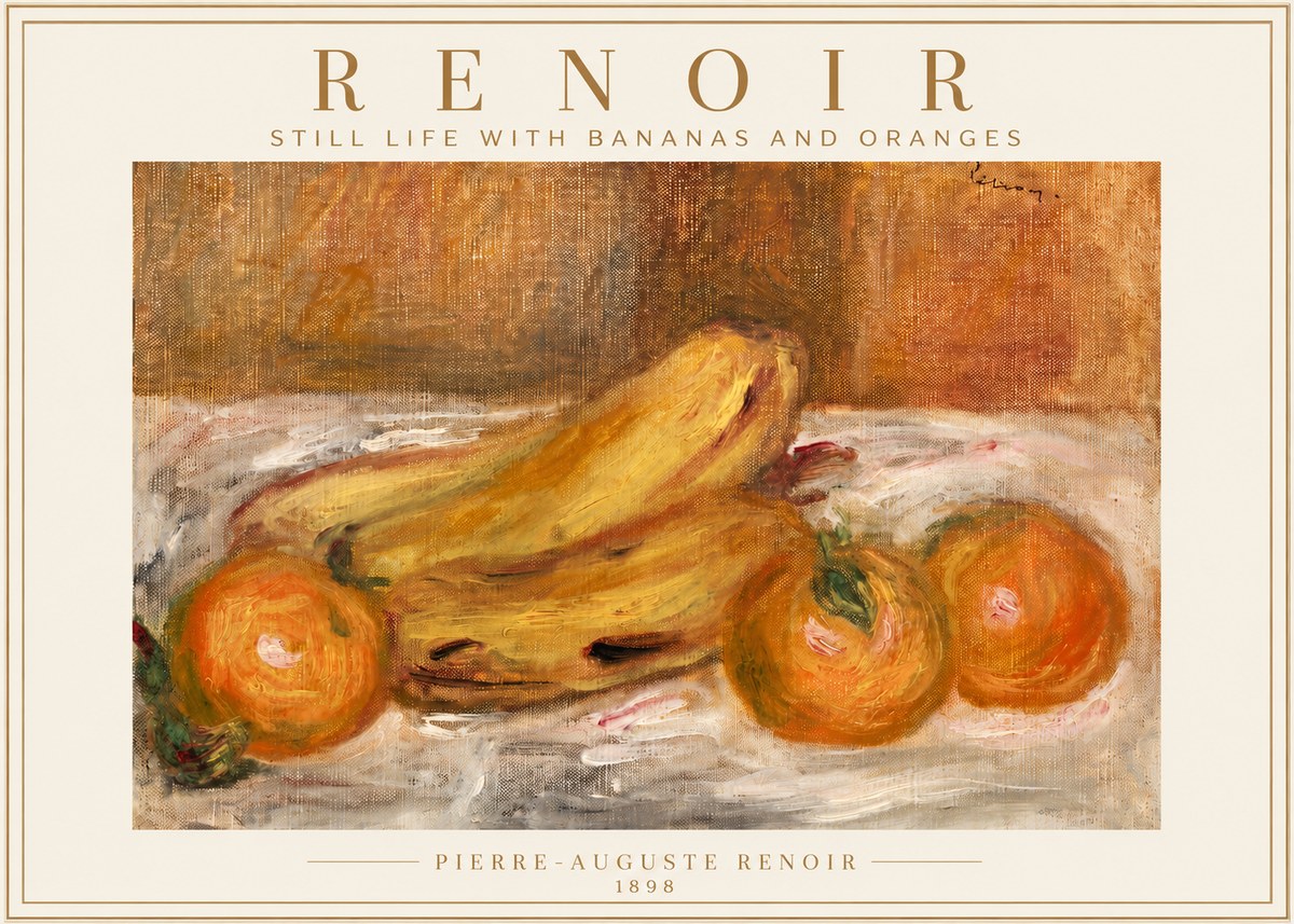 Renoir Still Life with Bananas and Oranges No4 - Poster