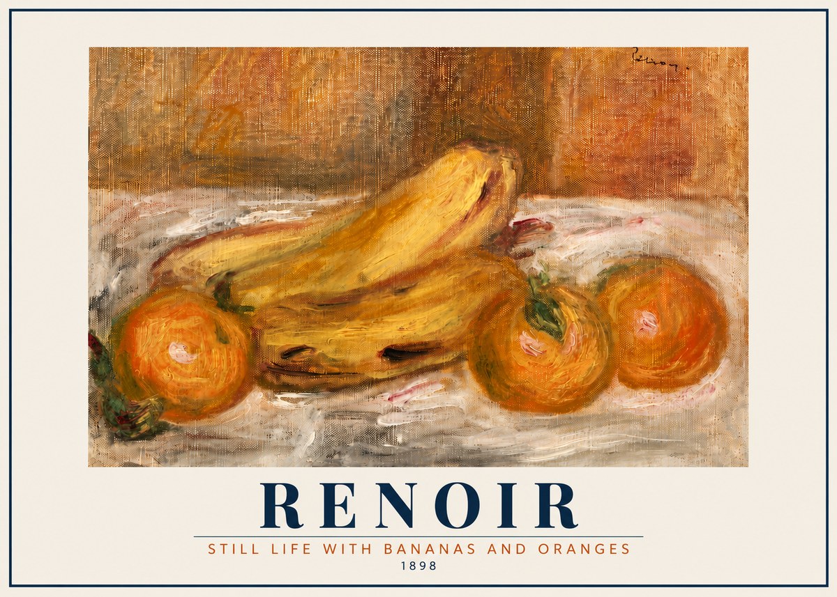 Renoir Still Life with Bananas and Oranges No5 - Poster