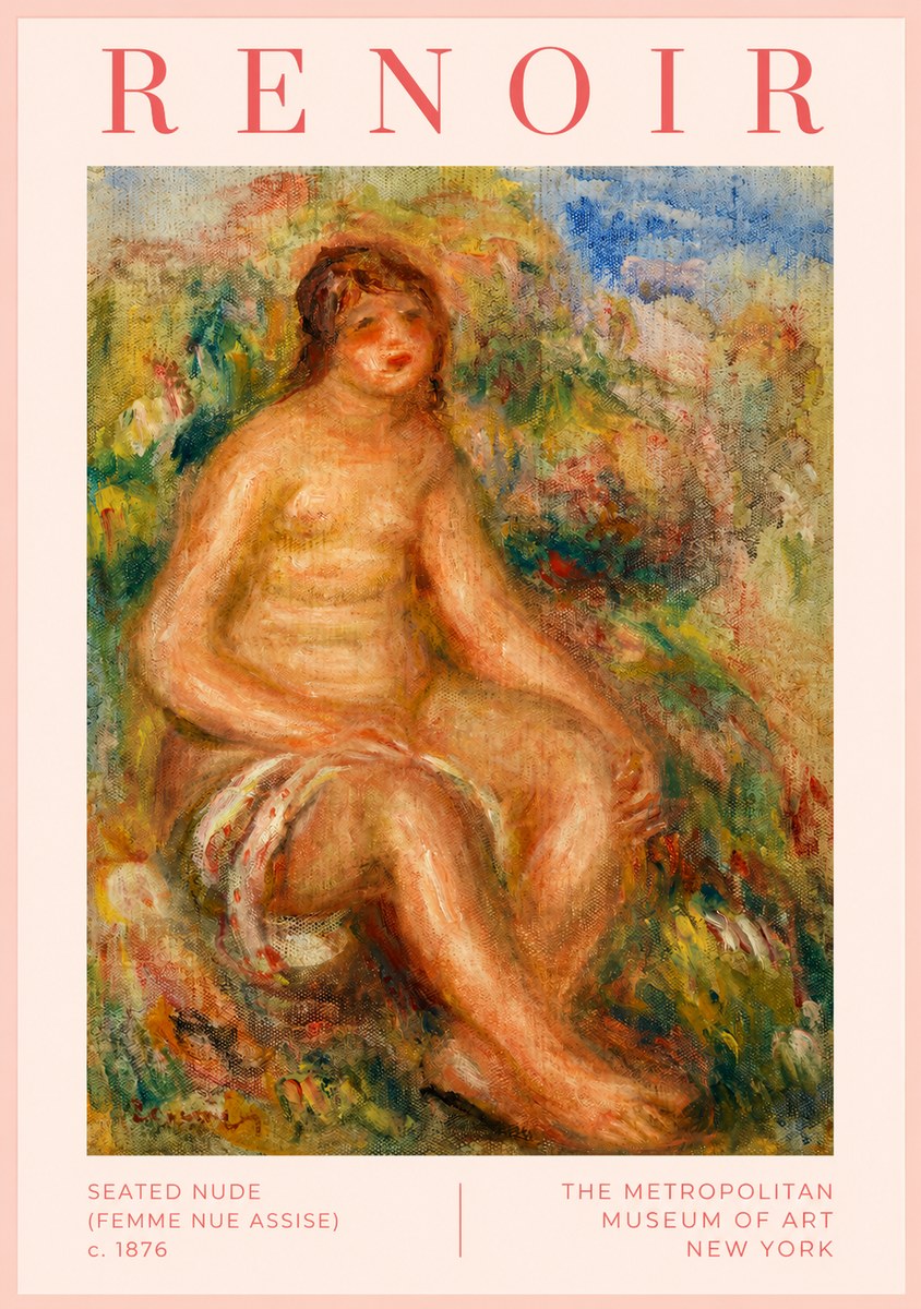 Renoir Seated Nude (Femme Nue Assise) No2 - Poster