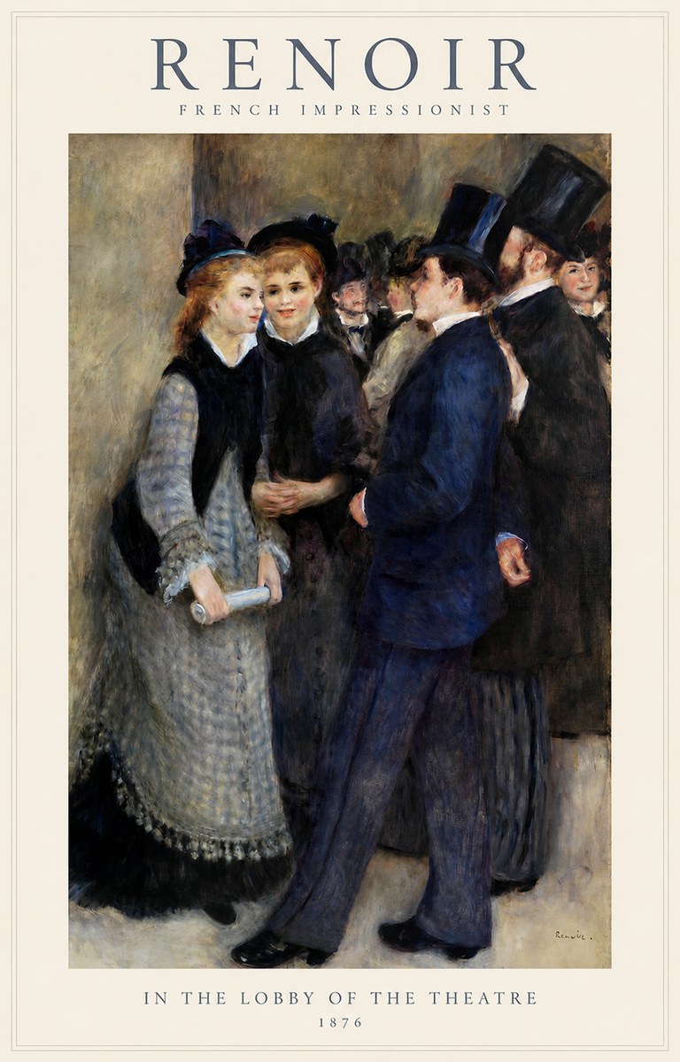 Renoir In the Lobby of the Theatre No1 - Poster
