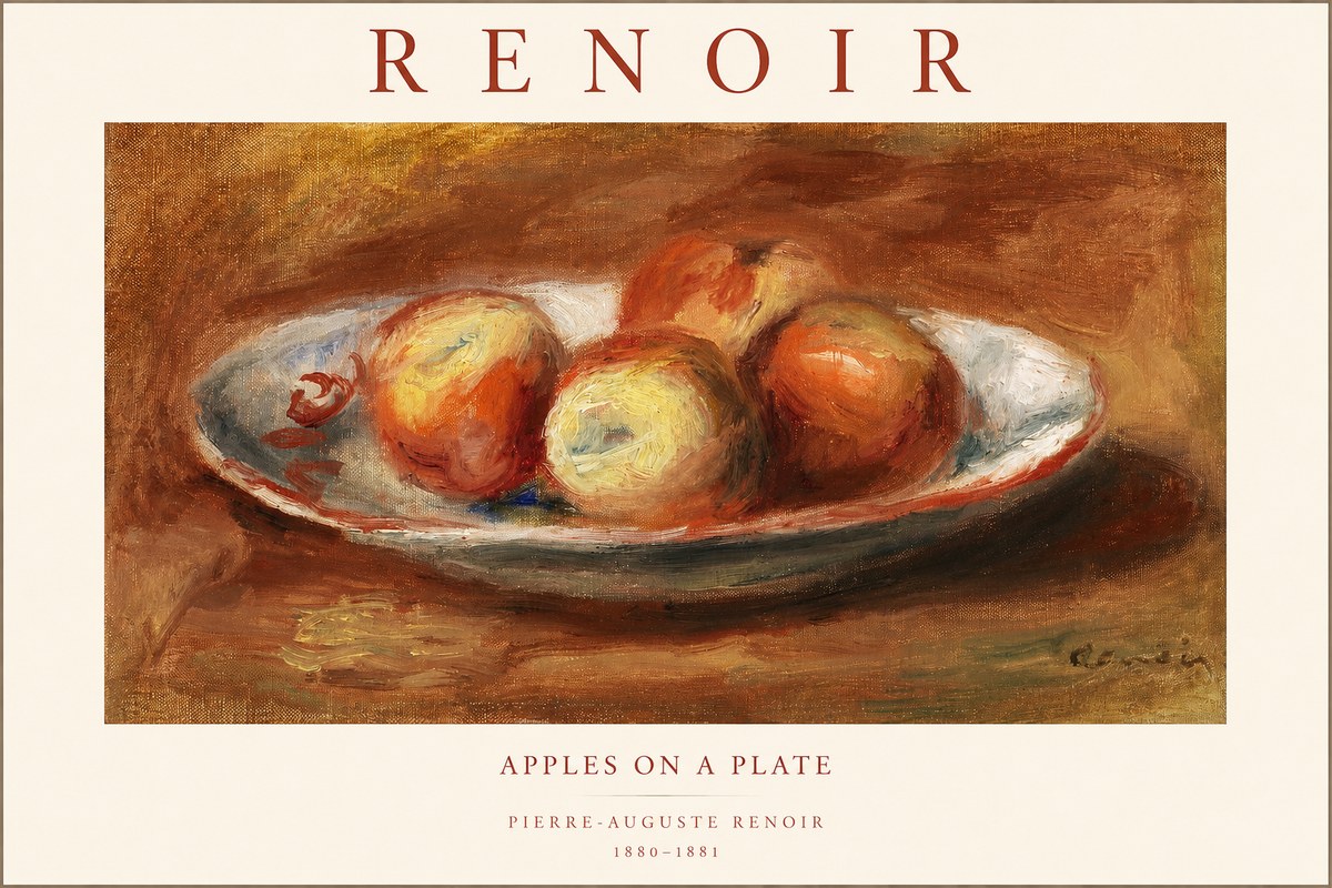 Renoir Apples on a Plate No1 - Poster