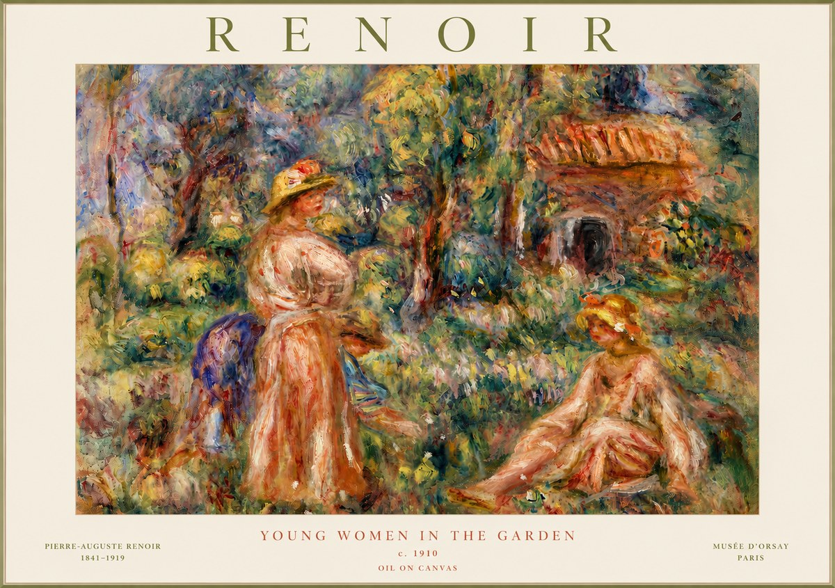 Renoir Young Women in the Garden I No3 - Poster