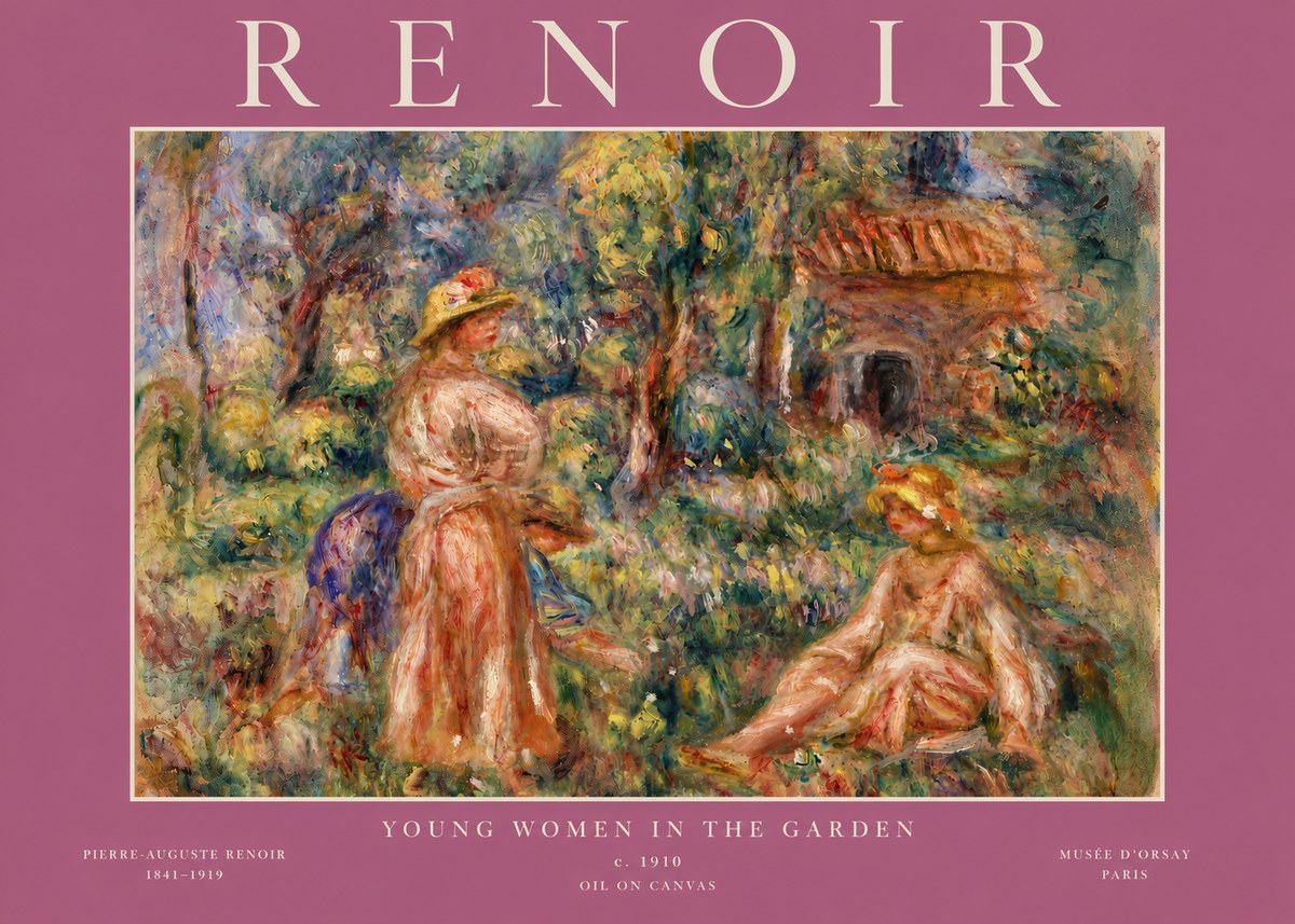 Renoir Young Women in the Garden I No5 - Poster