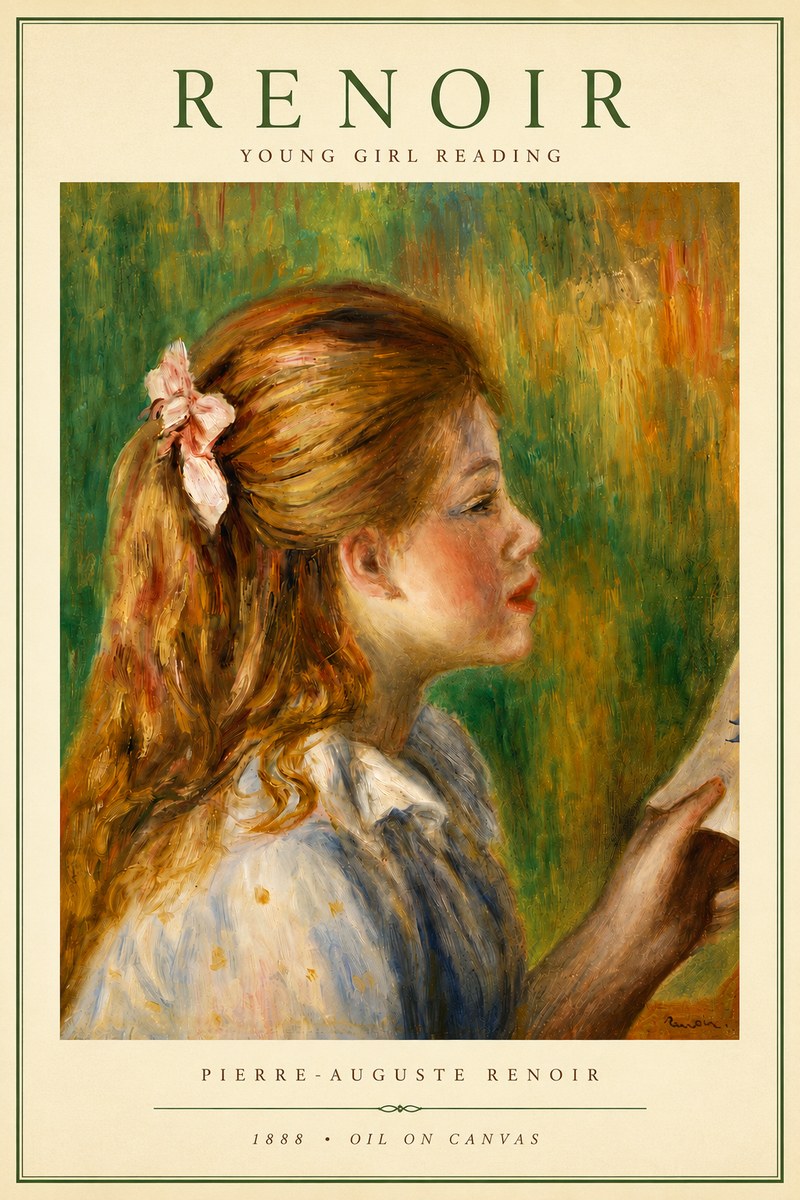 Renoir Young Girl Reading II No4 - Poster
