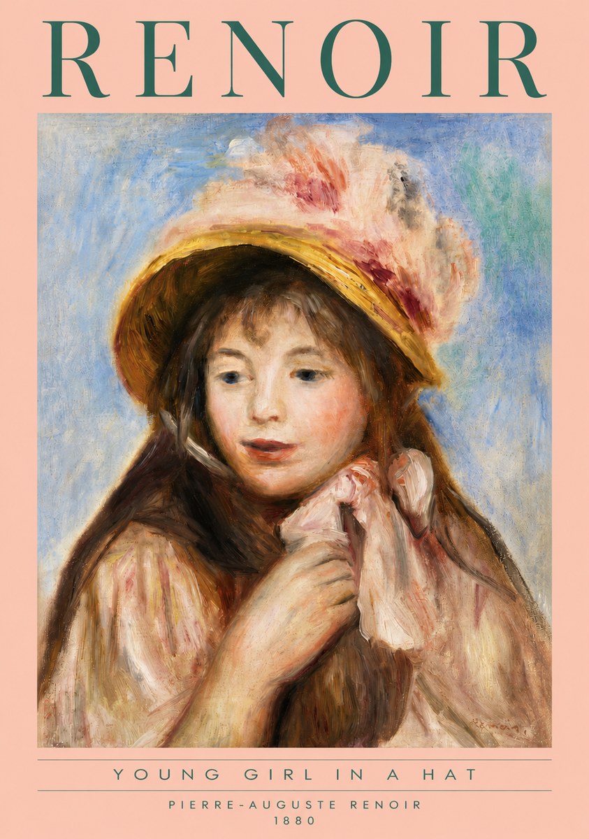 Renoir Young Girl in a Hat No3 - Poster