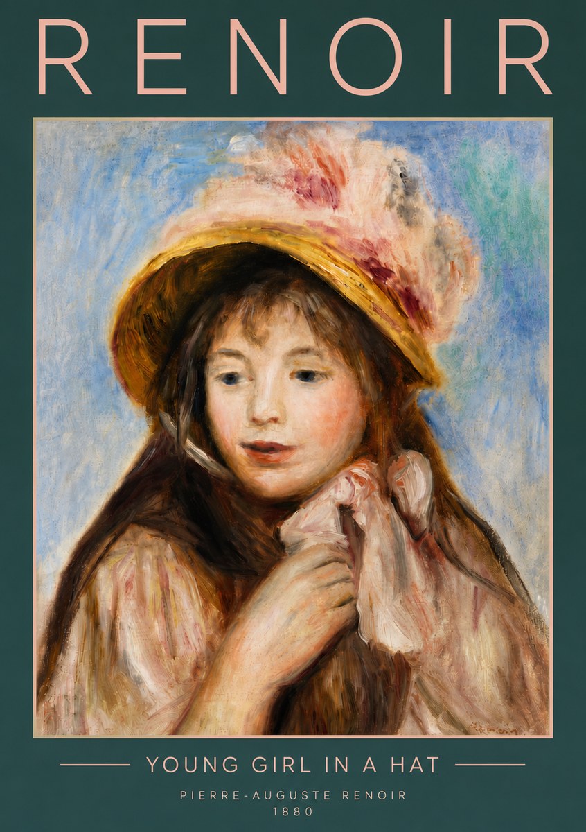 Renoir Young Girl in a Hat No5 - Poster