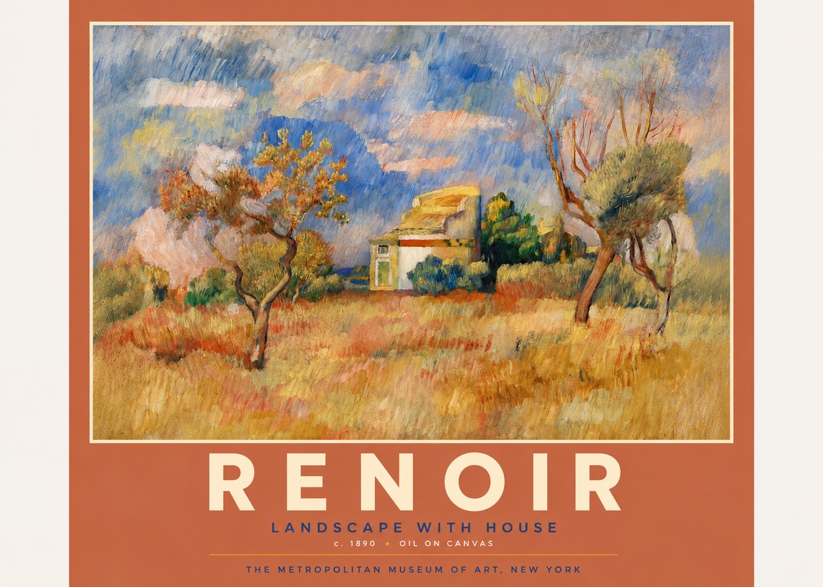 Renoir Landscape with House III No6 - Poster