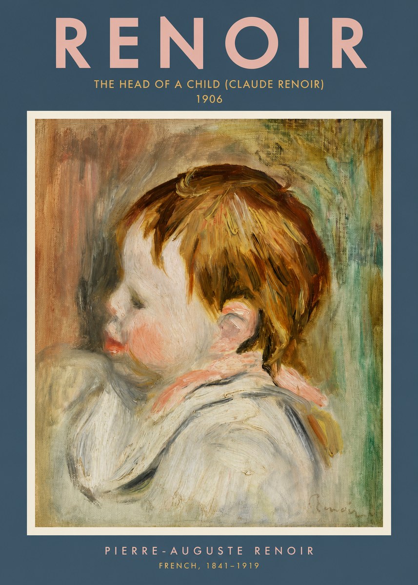 Renoir The Head of a Child (Claude Renoir) No2 - Poster