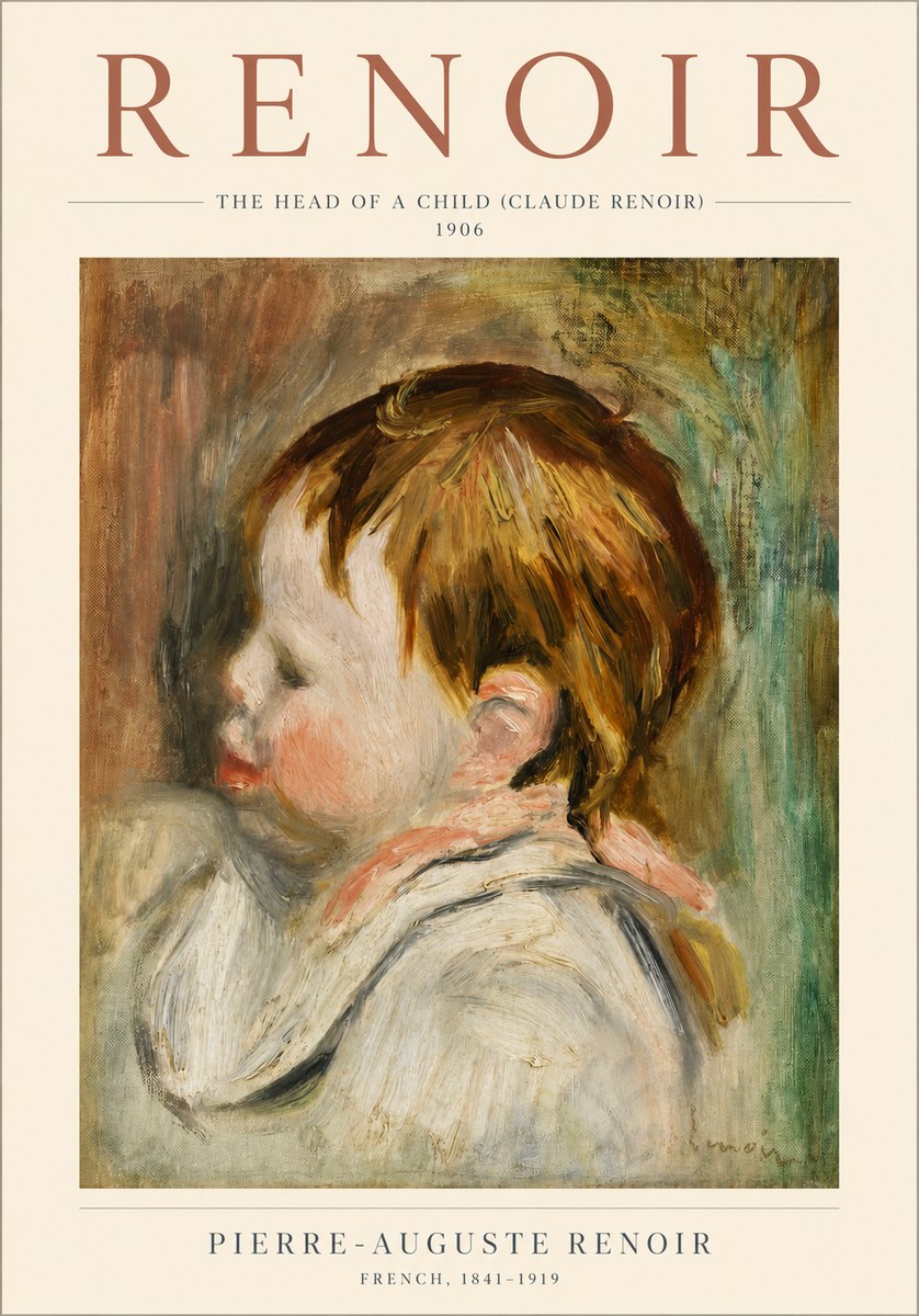 Renoir The Head of a Child (Claude Renoir) No3 - Poster