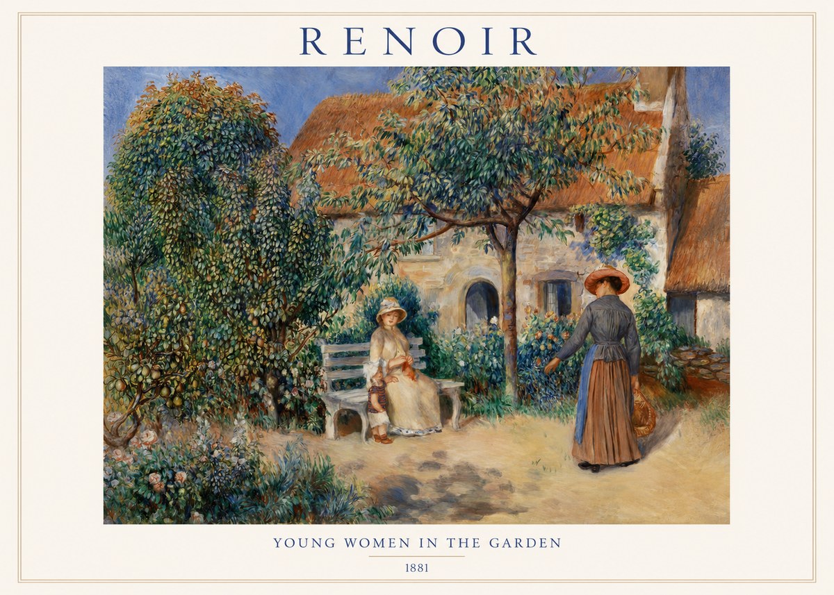 Renoir Young Women in the Garden II No1 - Poster