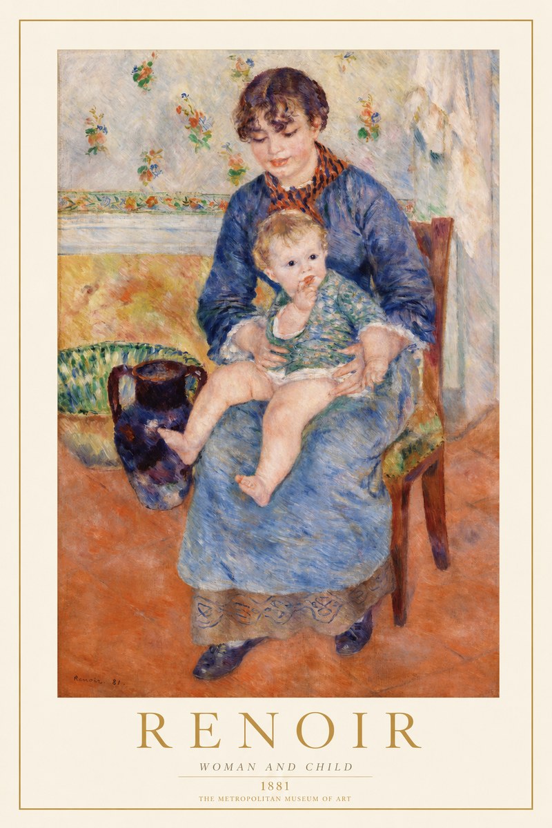Renoir Woman and Child No1 - Poster