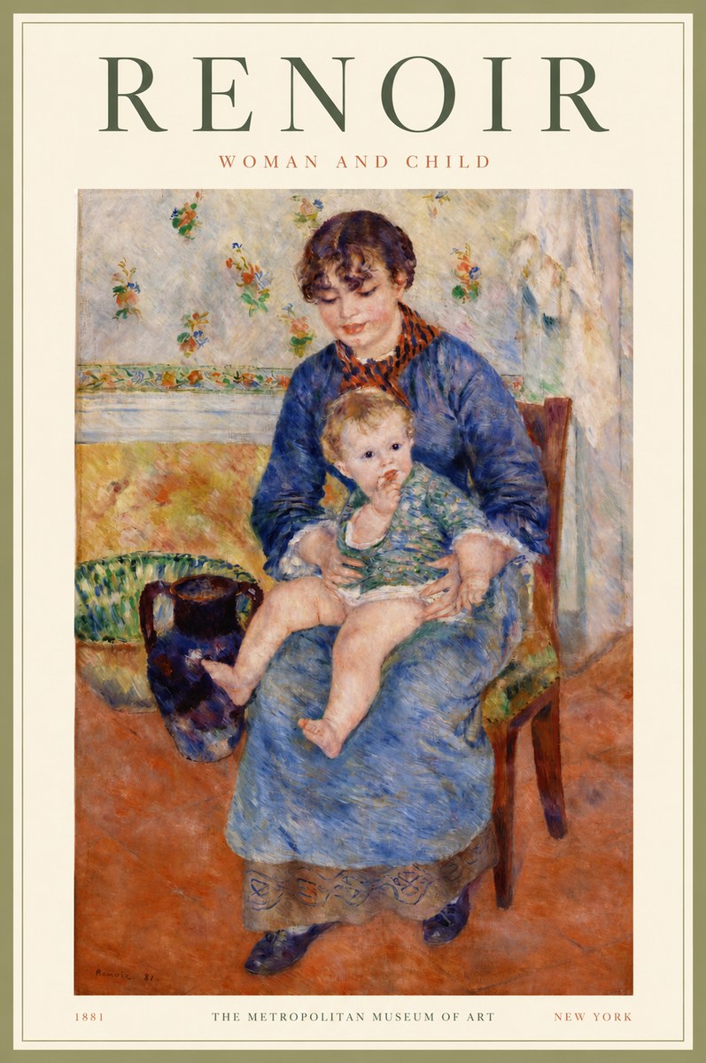 Renoir Woman and Child No2 - Poster