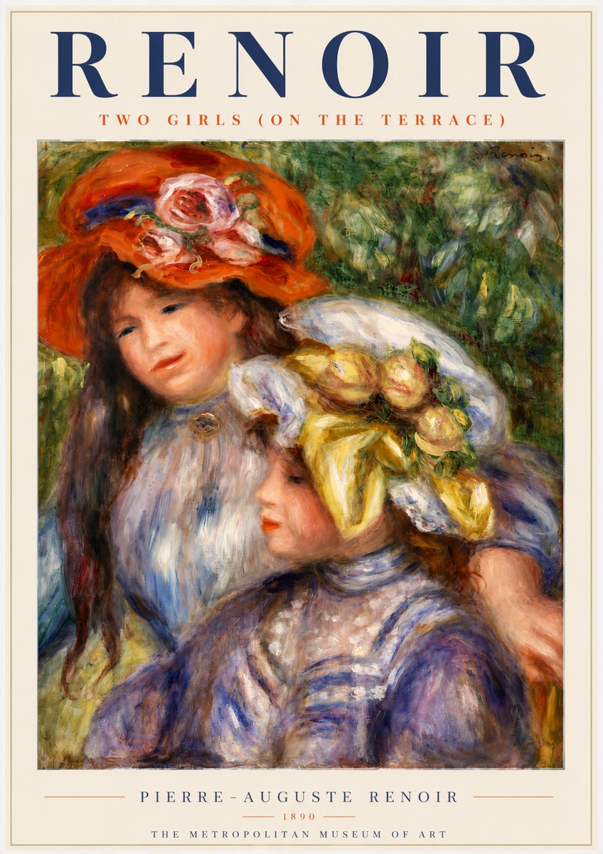 Renoir Two Girls (on the Terrace) No4 - Poster