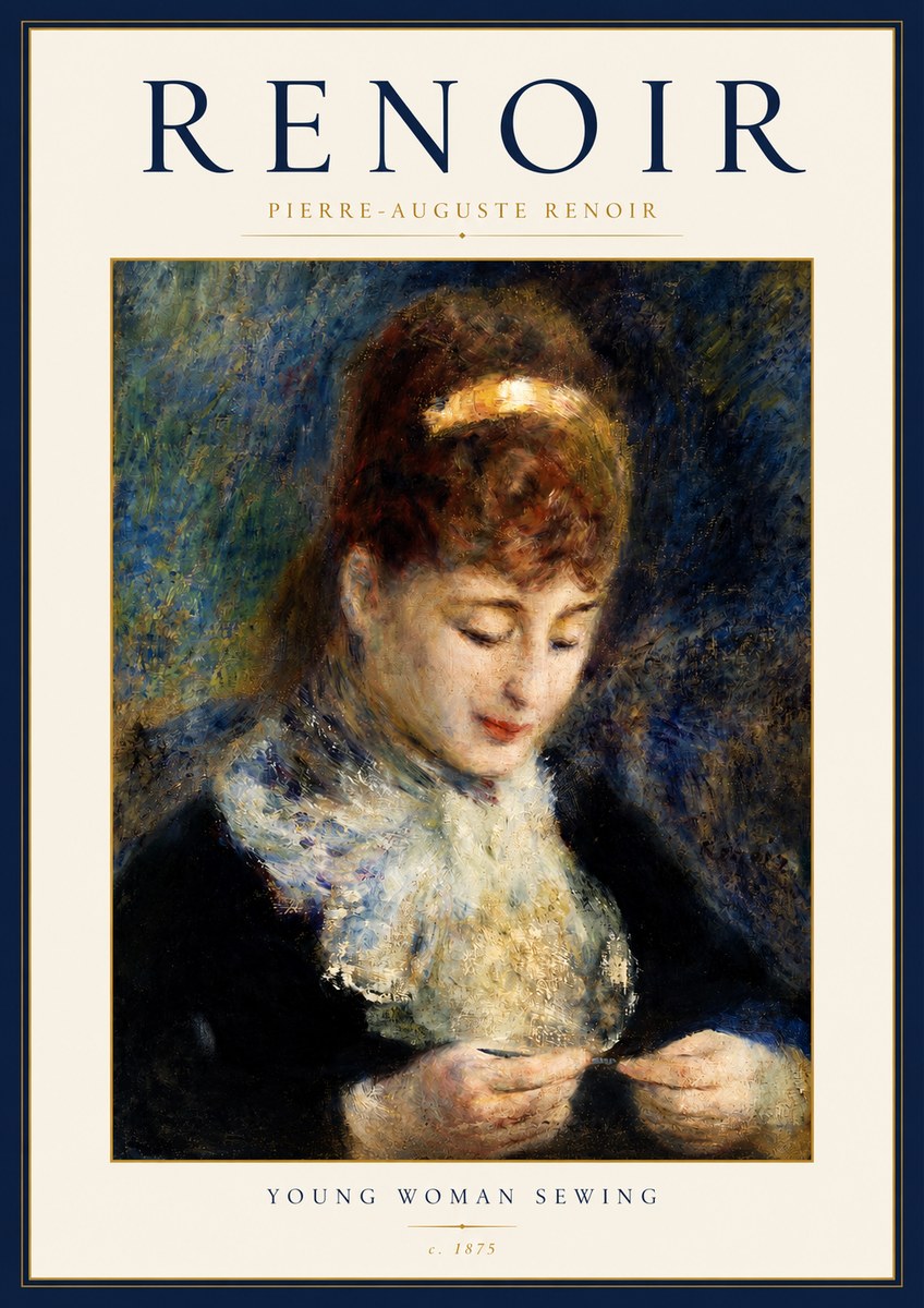 Renoir Young Woman Sewing II No3 - Poster